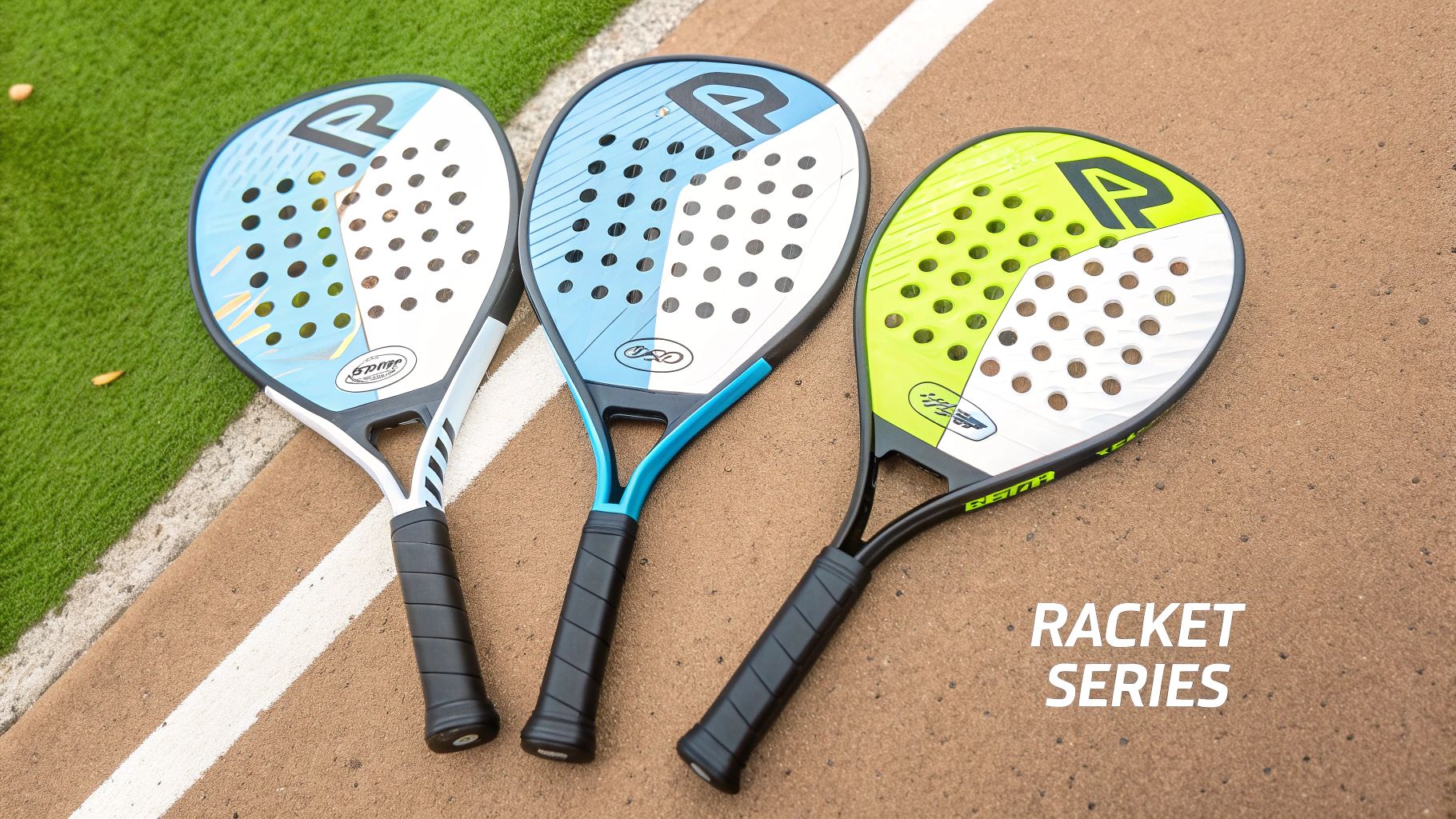 Head padel rackets in a dynamic display