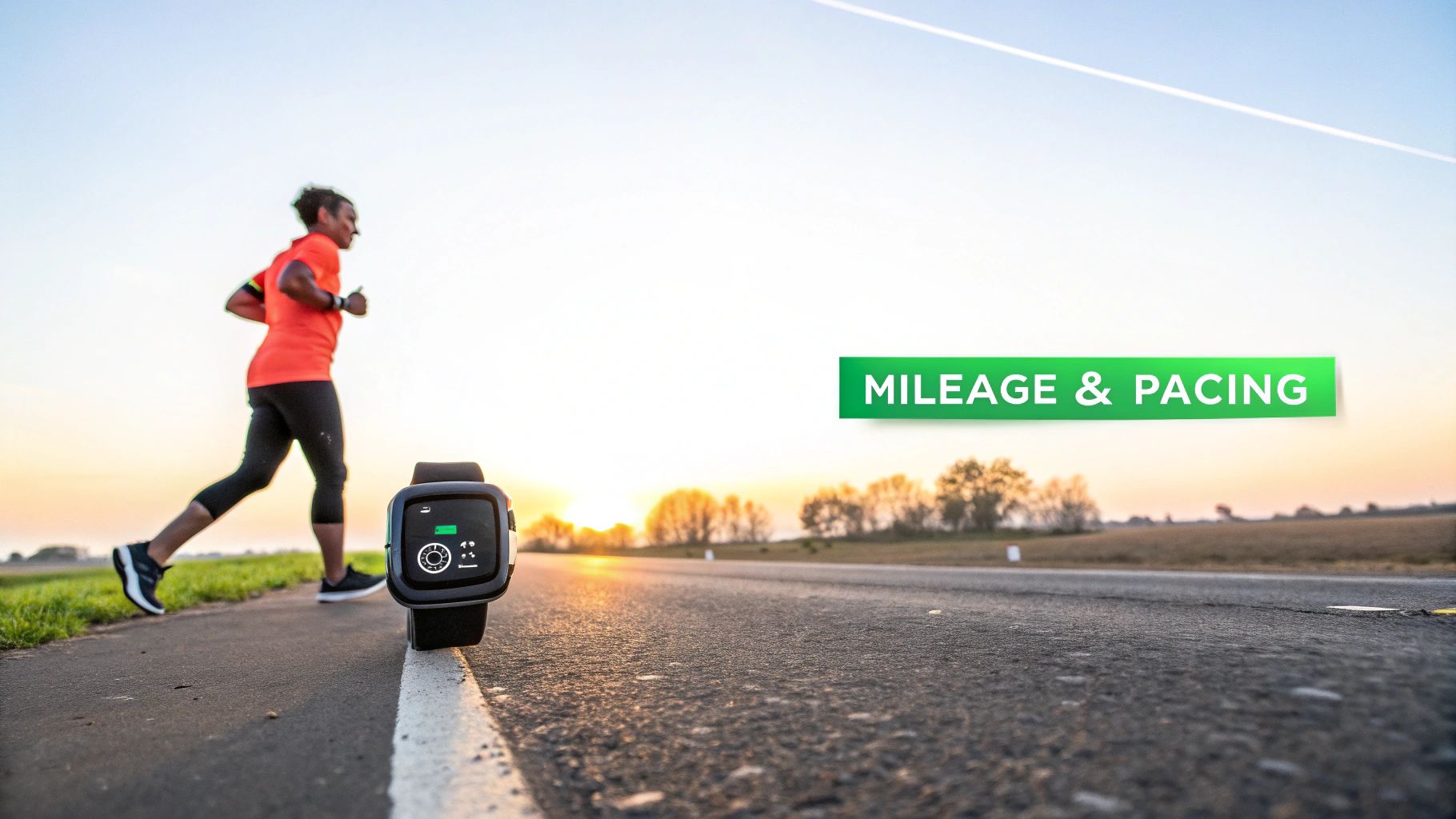 Runner checking their watch for pacing.