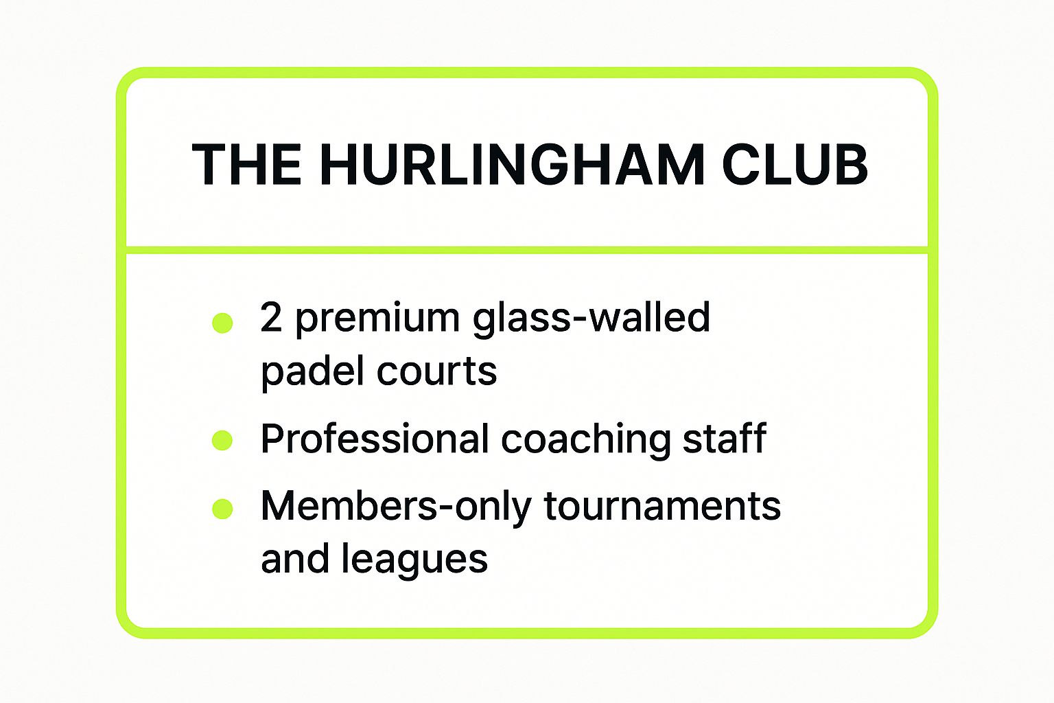 Infographic showing key data about The Hurlingham Club