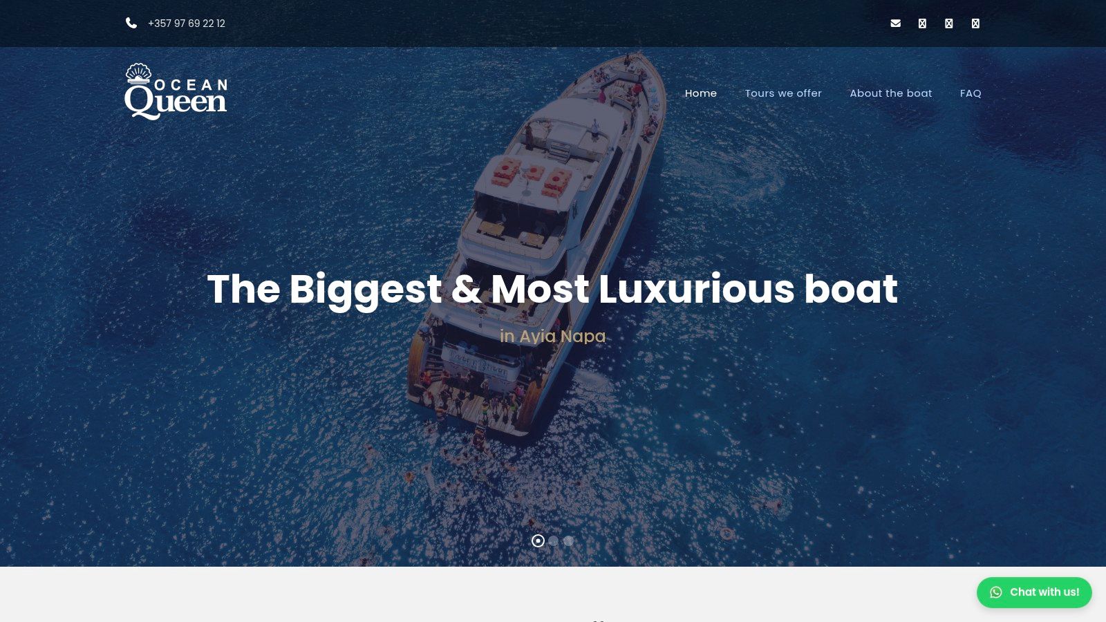 A view of the spacious Ocean Queen Luxury Boat deck in Ayia Napa