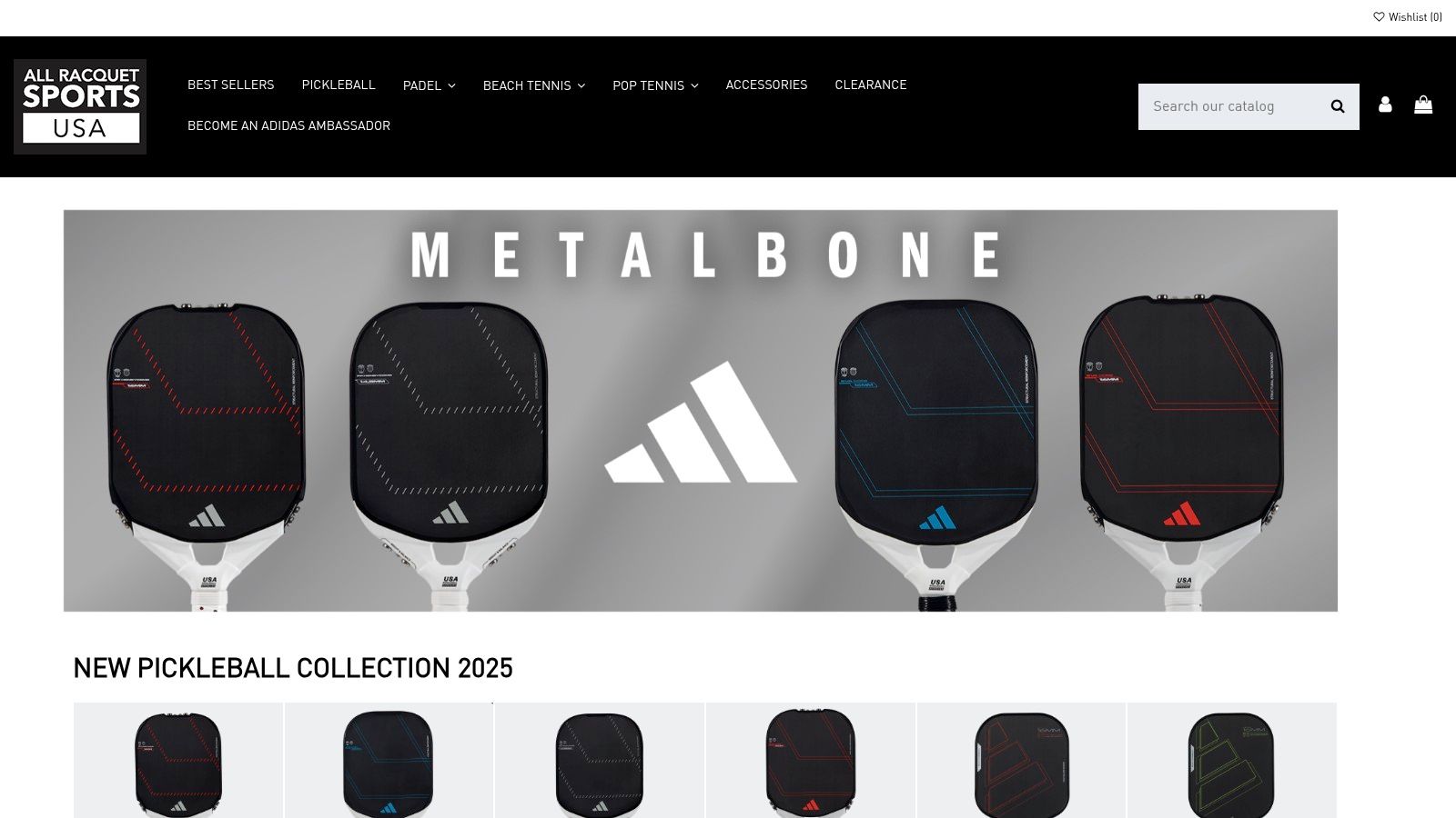 All Racquet Sports (adidas/All For Padel partner site; US access)