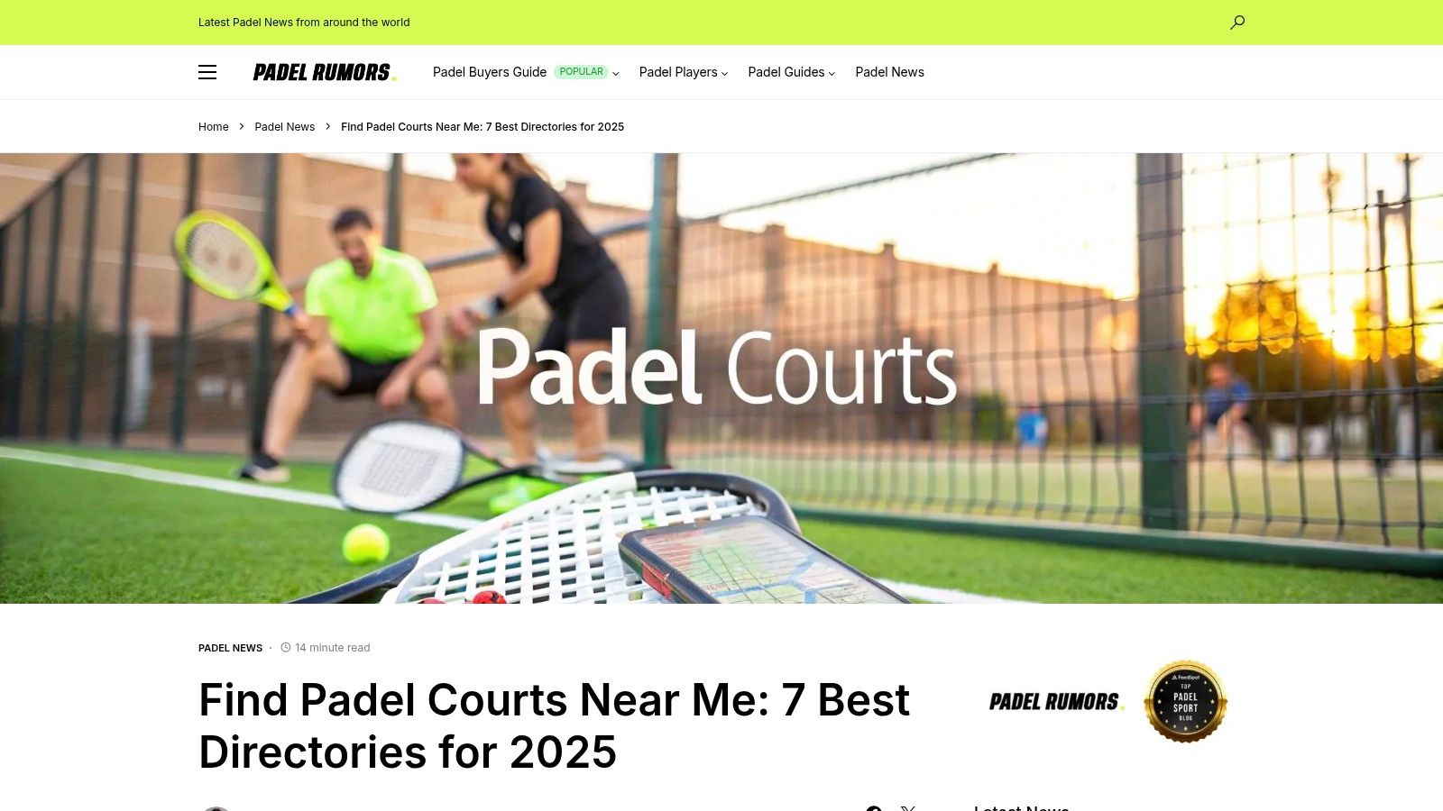 Find Padel Courts Near Me: 7 Best Directories for 2025