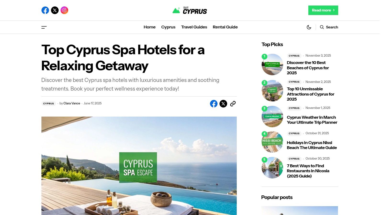 SayCyprus: Curated Spa & Luxury Selections