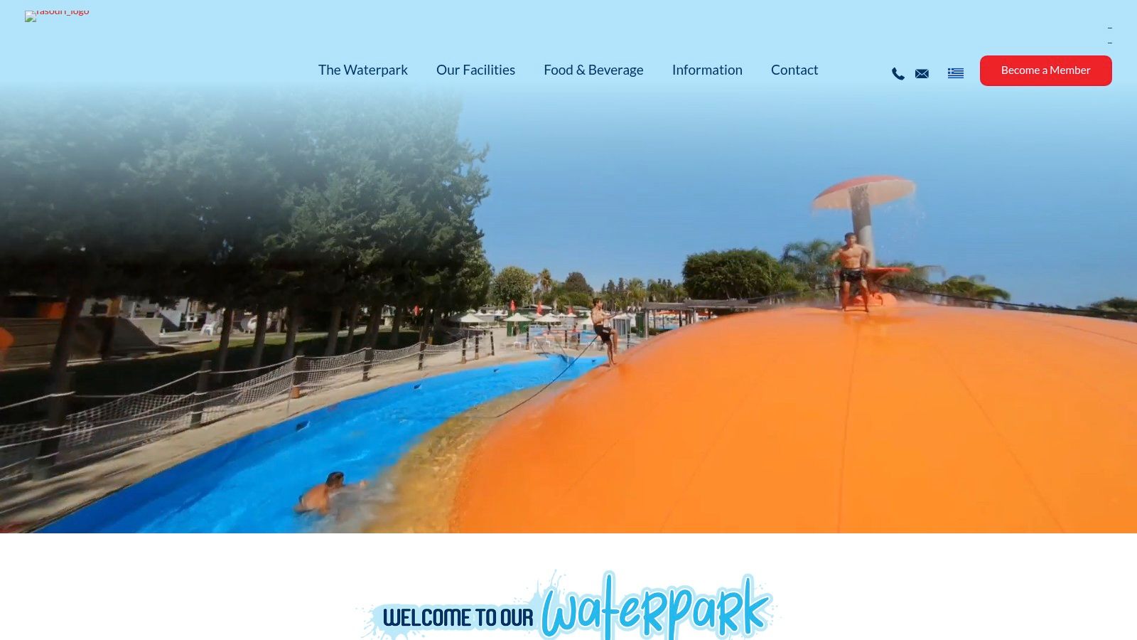 Fasouri Watermania official website interface showing ticket options