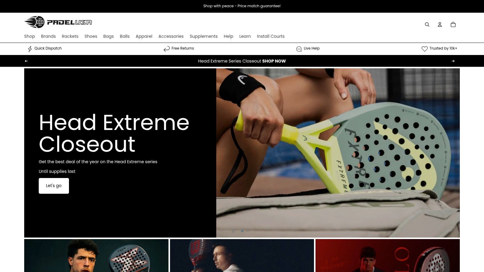 Padel USA — US-based padel e-commerce (Miami presence)