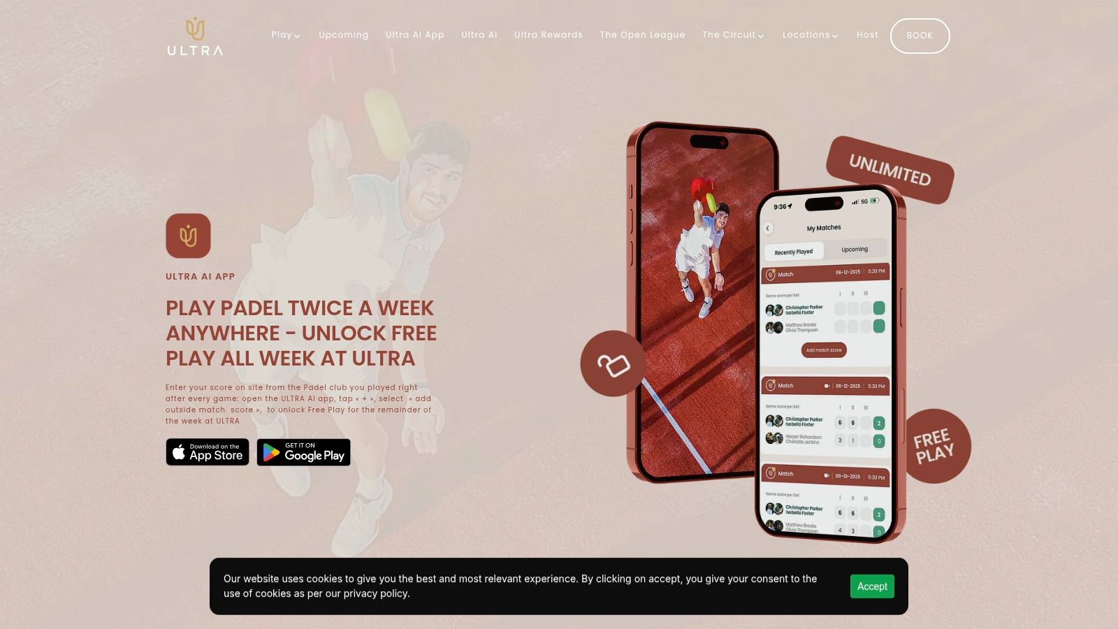 Ultra Padel's Magic City location offers an impressive array of indoor and outdoor courts.