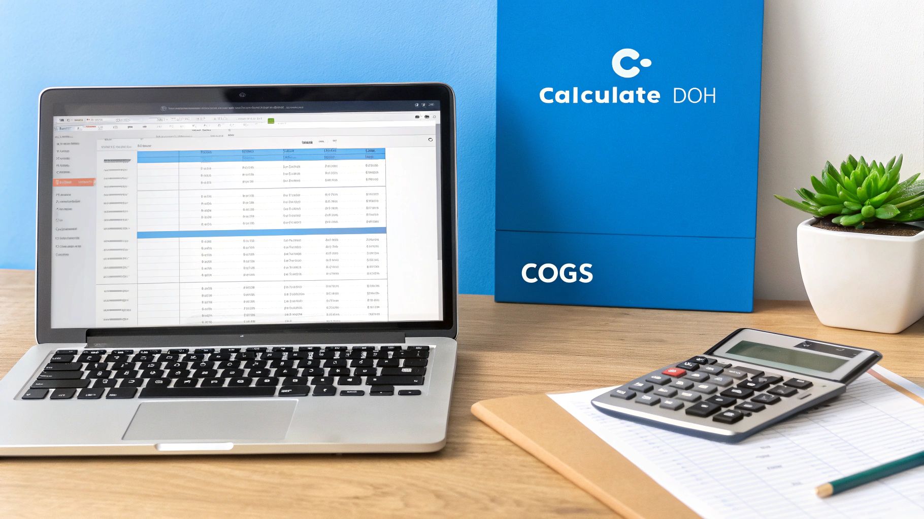 An accountant using a calculator to analyze financial documents.