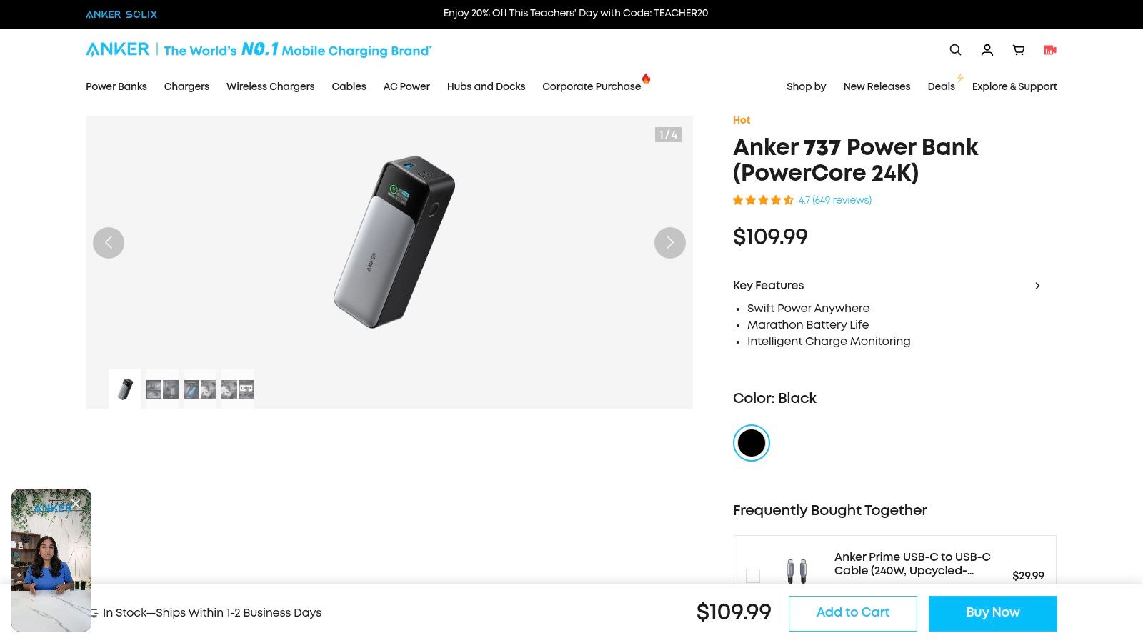 Anker Power Bank 737 (PowerCore 24K)