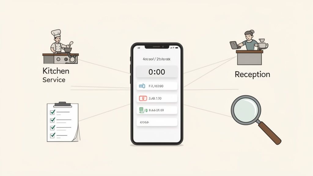 Smartphone-App verbindet Küchenservice, Rezeption, Aufgabenmanagement und Überwachung im Gastgewerbe.