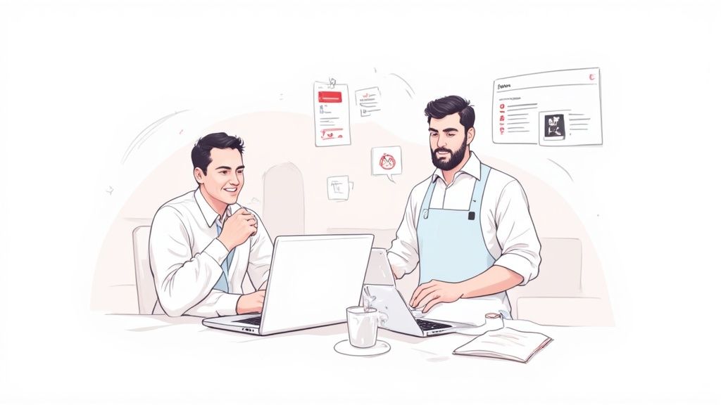 Eine Person interagiert mit einer digitalen Oberfläche, die einen Schichtplan darstellt, was die moderne Natur eines KI Schichtplaners illustriert.