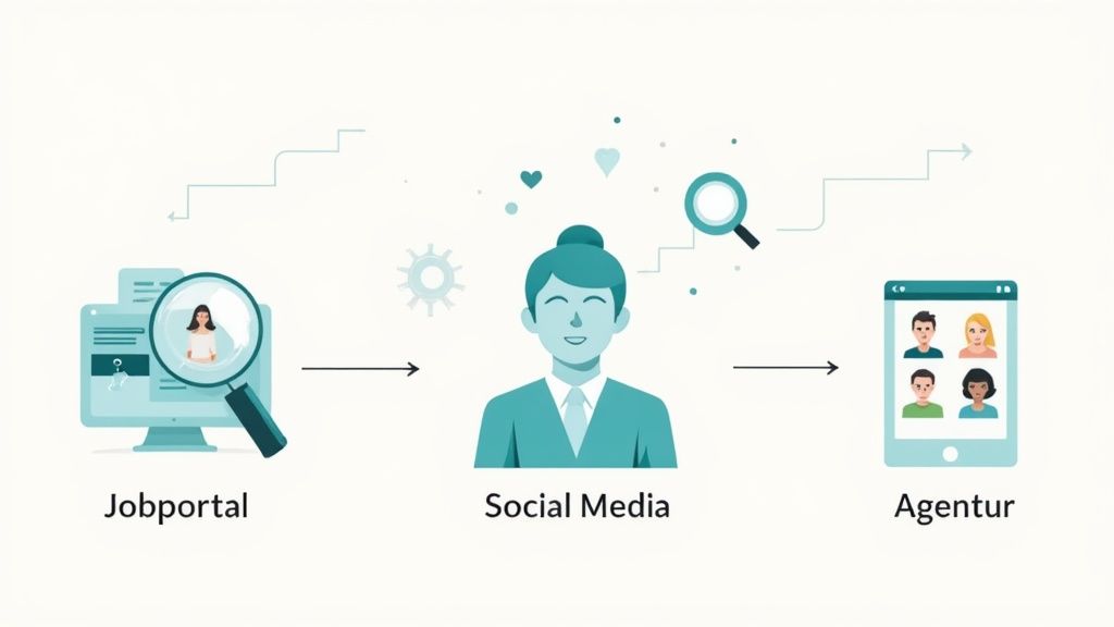 Eine Gruppe von Event-Mitarbeitenden in einheitlicher Kleidung steht bereit für ihren Einsatz.