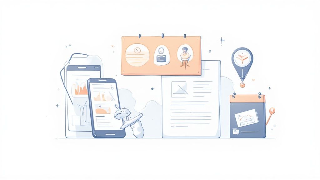 Eine Person überprüft auf ihrem Tablet eine To-Do-Liste, um ihre Aufgaben zu verwalten