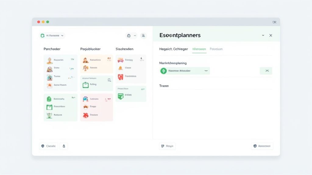 Dashboard einer Einsatzplanungssoftware mit Kategorien für Parochader, Pagiablokker und Staalverden sowie Terminübersicht