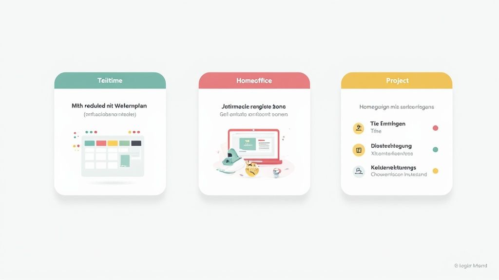 Eine Person passt eine Vorlage an einem Schreibtisch an