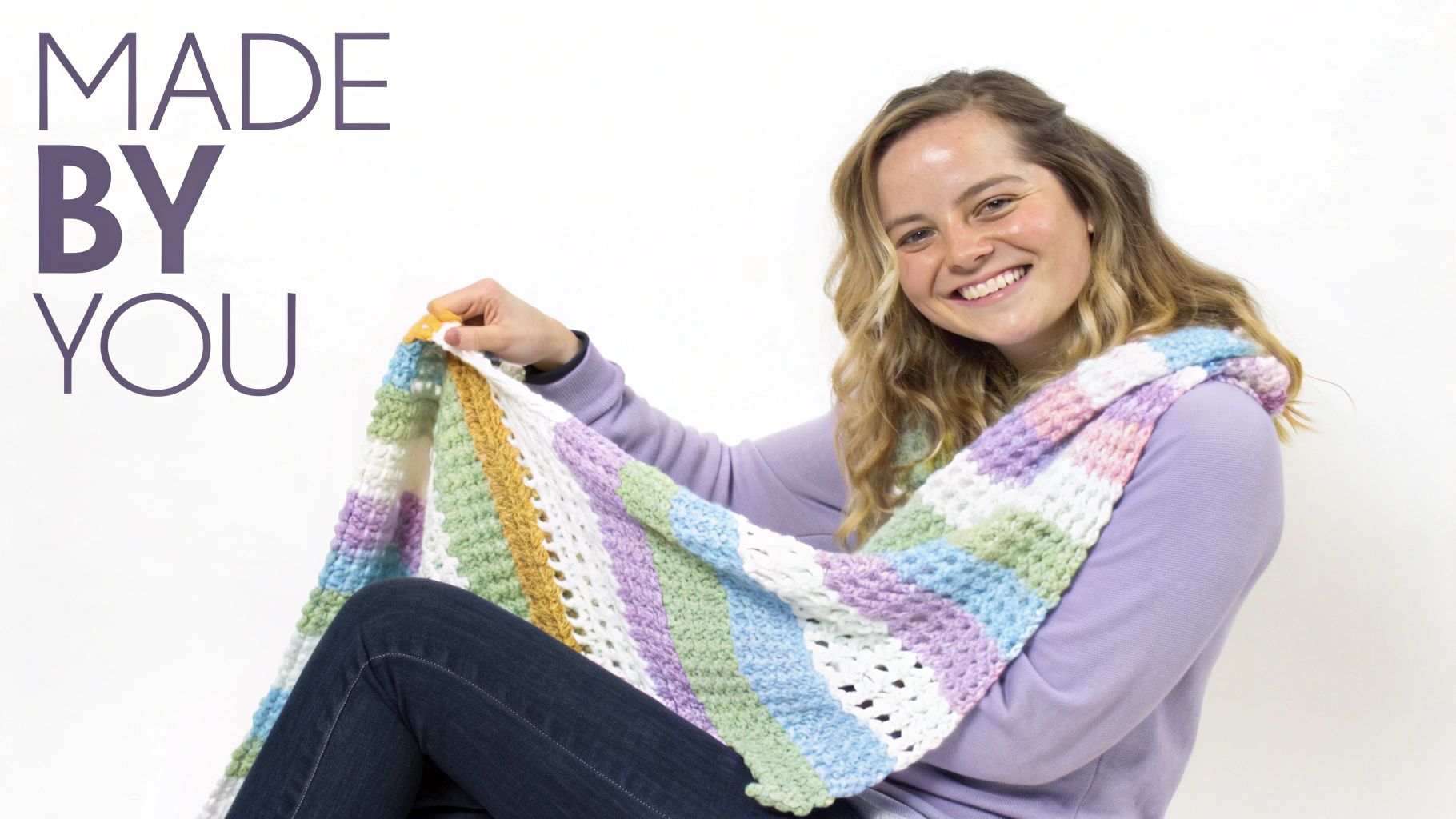 A crocheted item held in hand, showing the tangible result of the craft.