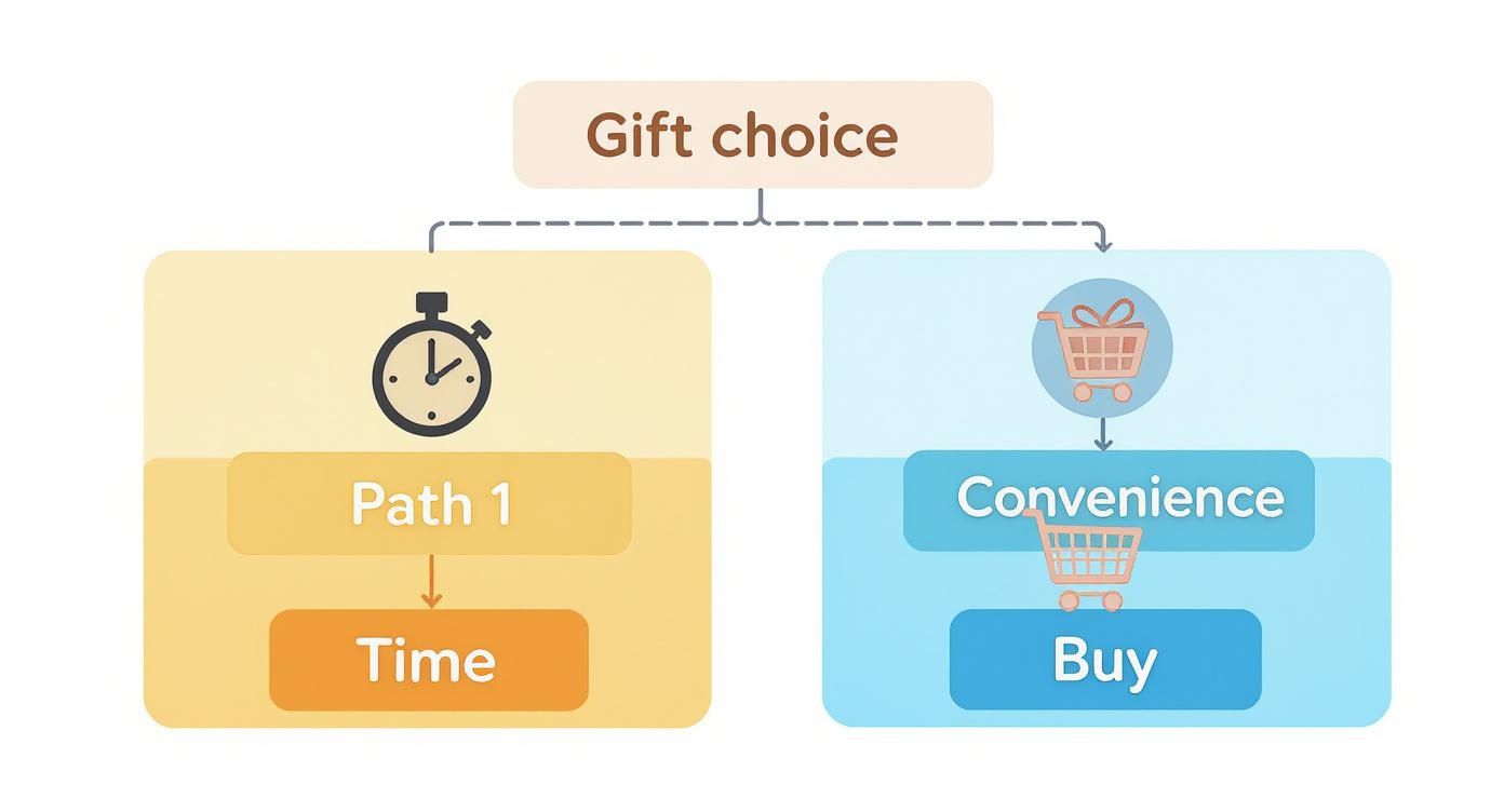 Infographic about handmade vs store-bought gifts