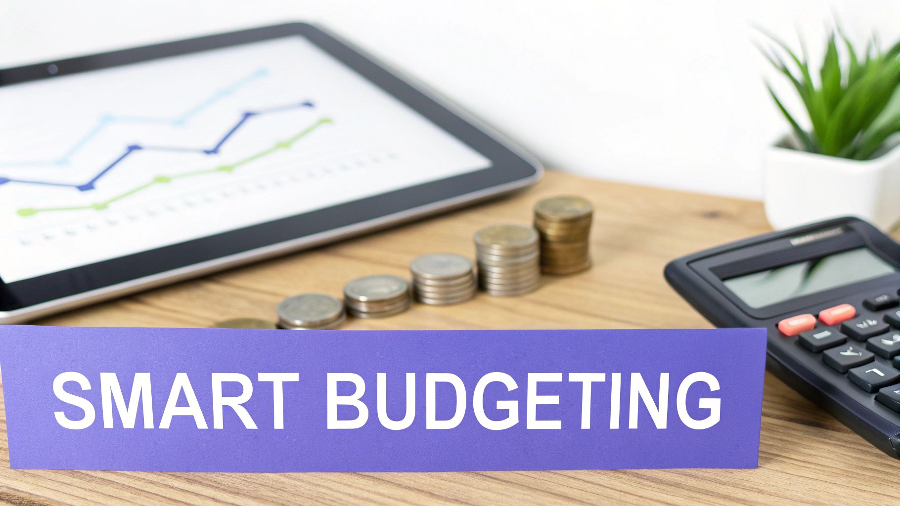 A person managing a digital budget dashboard on a large screen