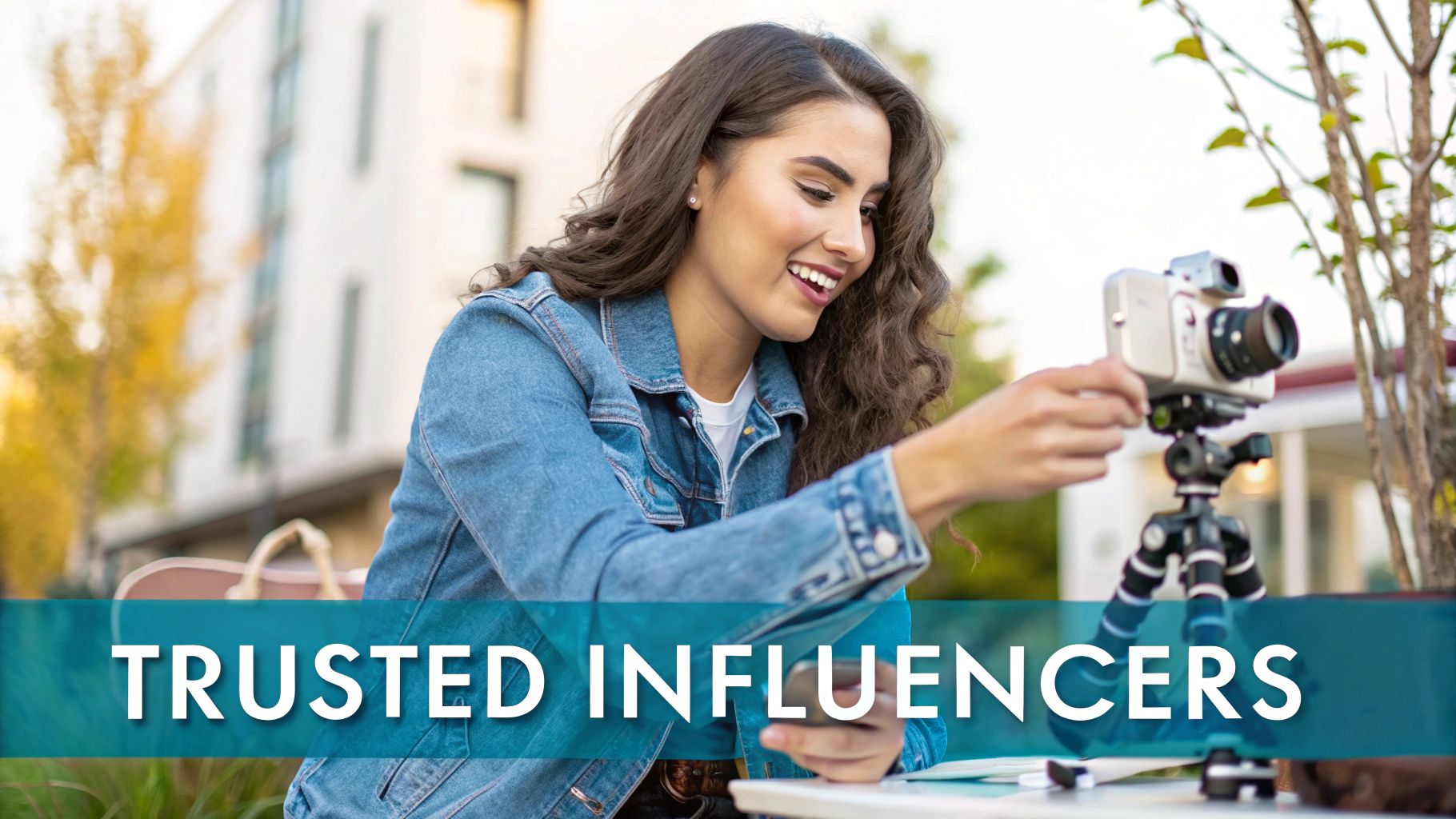 Image of an influencer promoting a product on social media, showcasing the power of endorsements to their followers