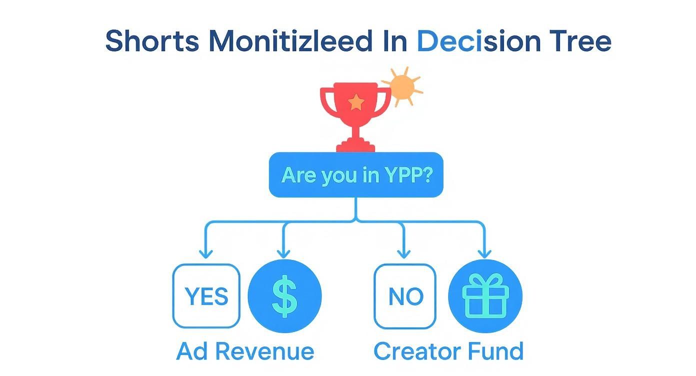Infographic about how to monetize youtube shorts