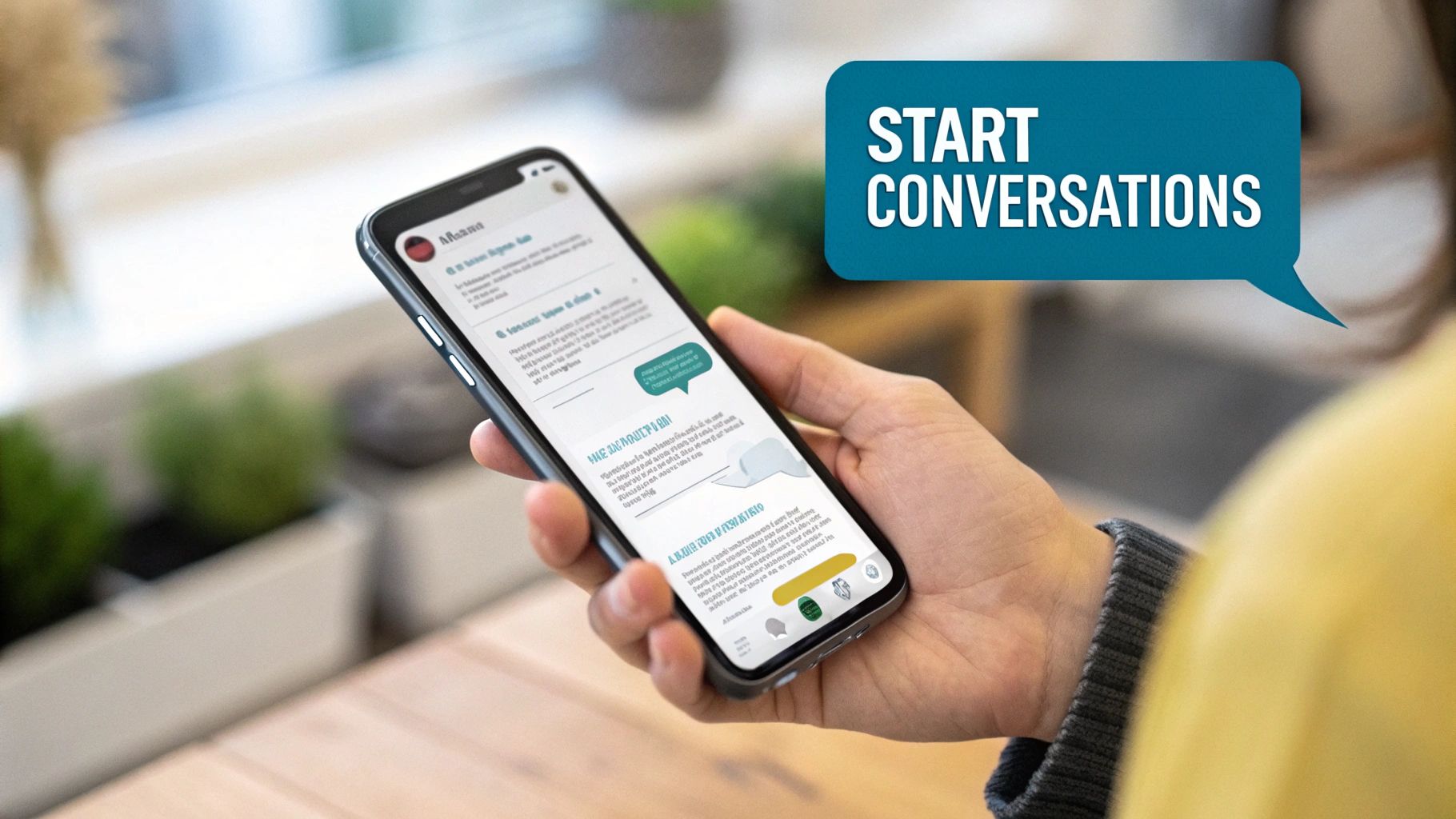 A person writing content on a laptop, with engagement icons floating around