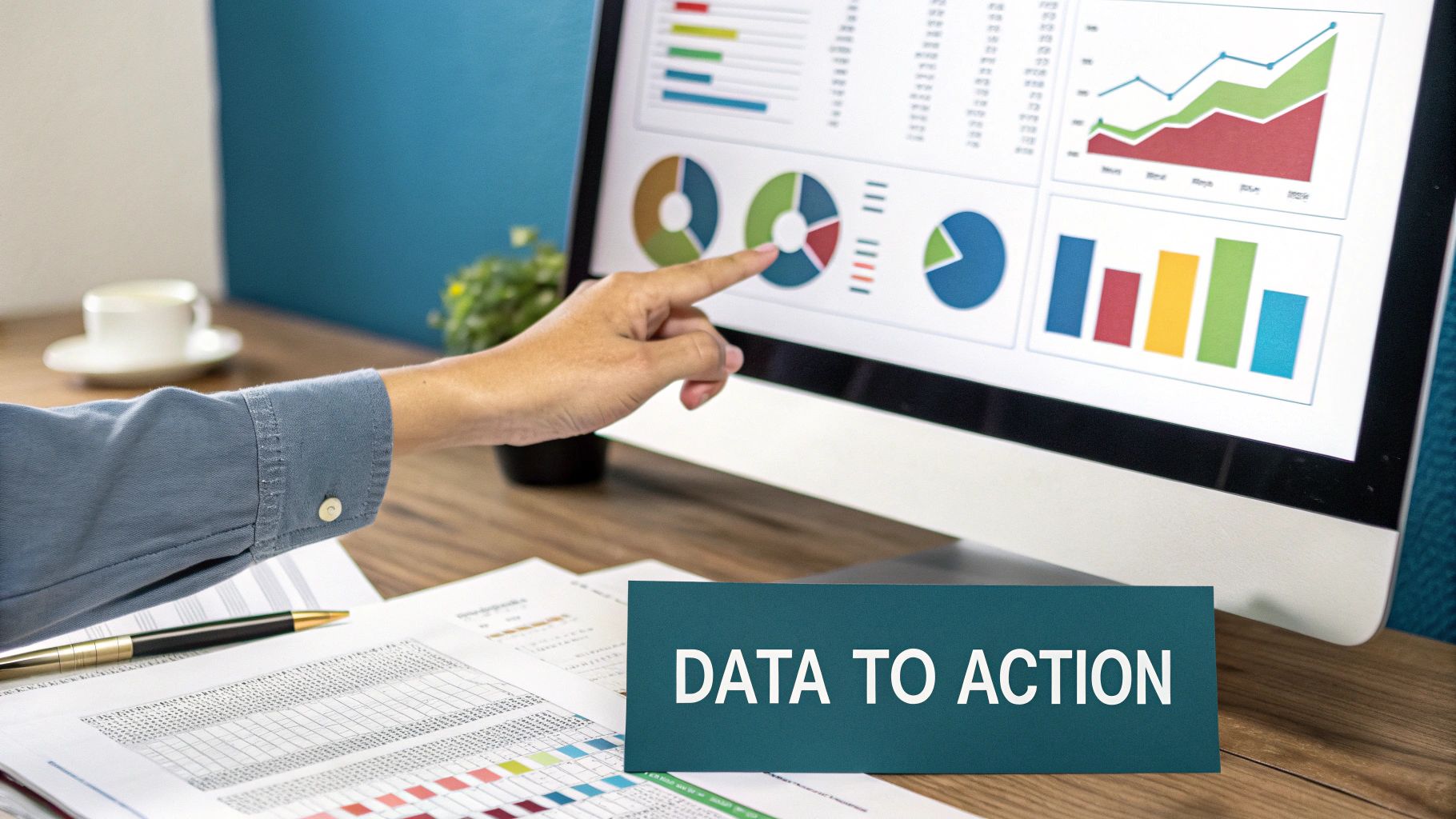 Founders making strategic decisions based on competitive intelligence data on a laptop.