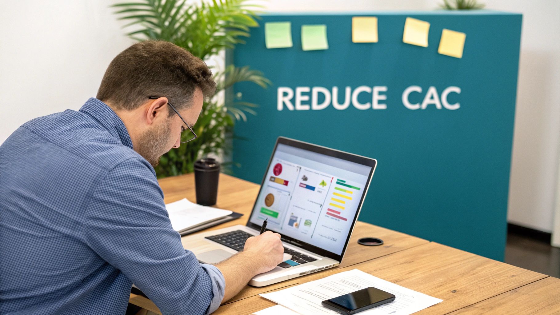 A person looking at a targeted customer profile on a screen