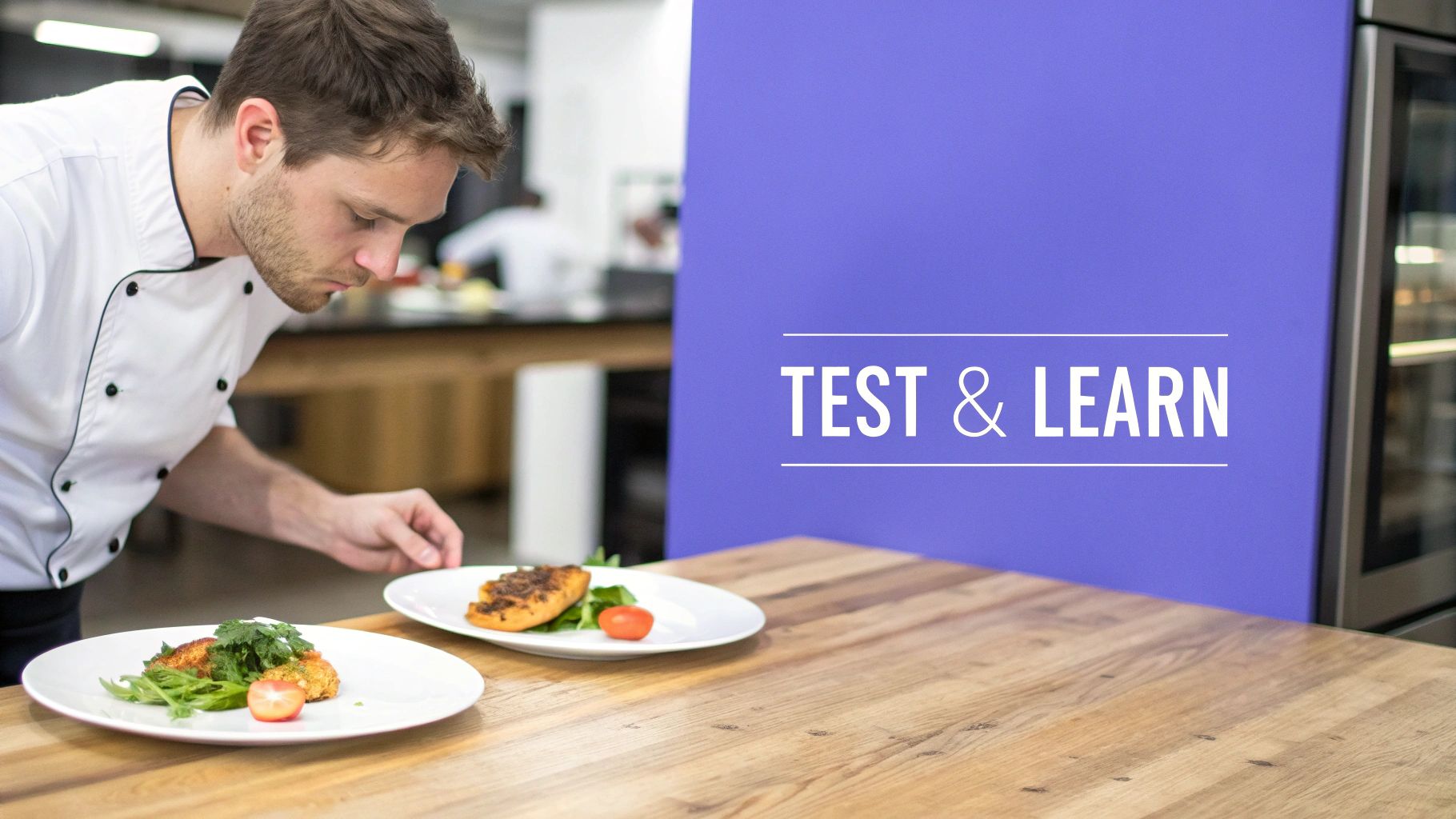 Two different ad designs being compared side-by-side to illustrate the concept of split testing.