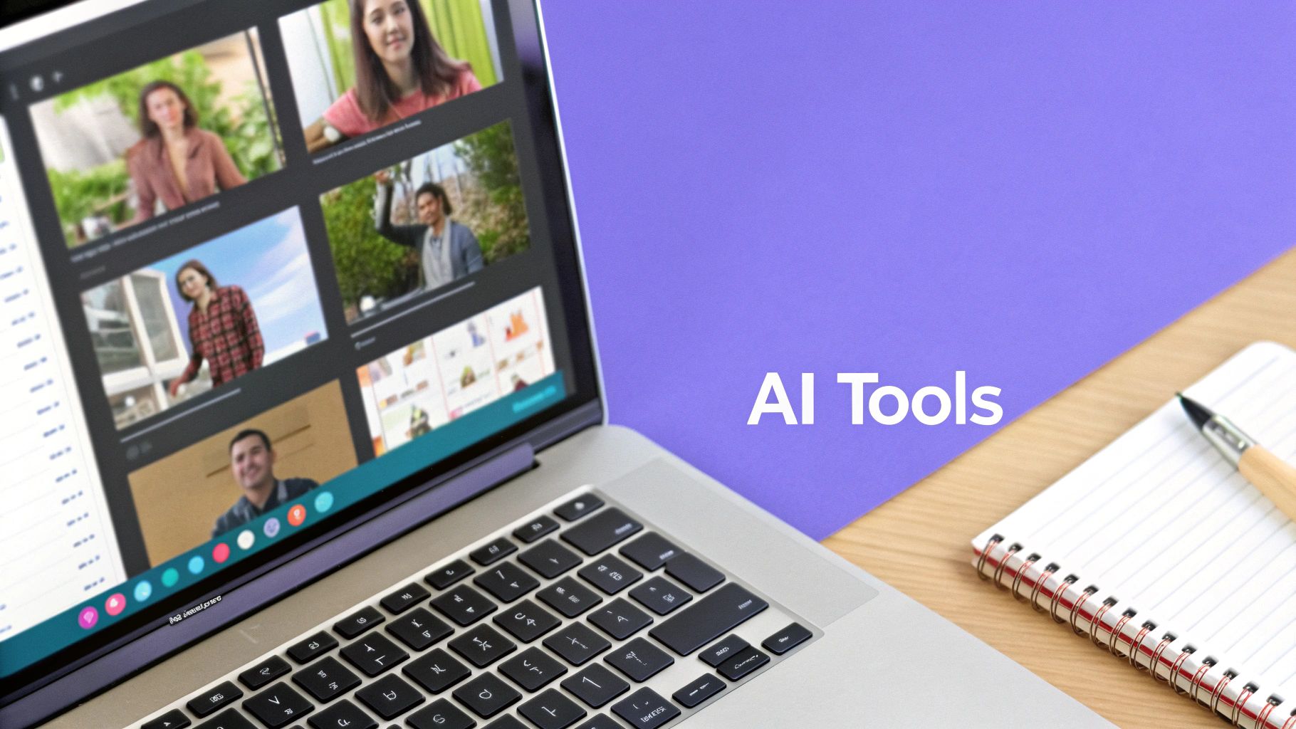 A futuristic interface showing AI generating video clips from text prompts.
