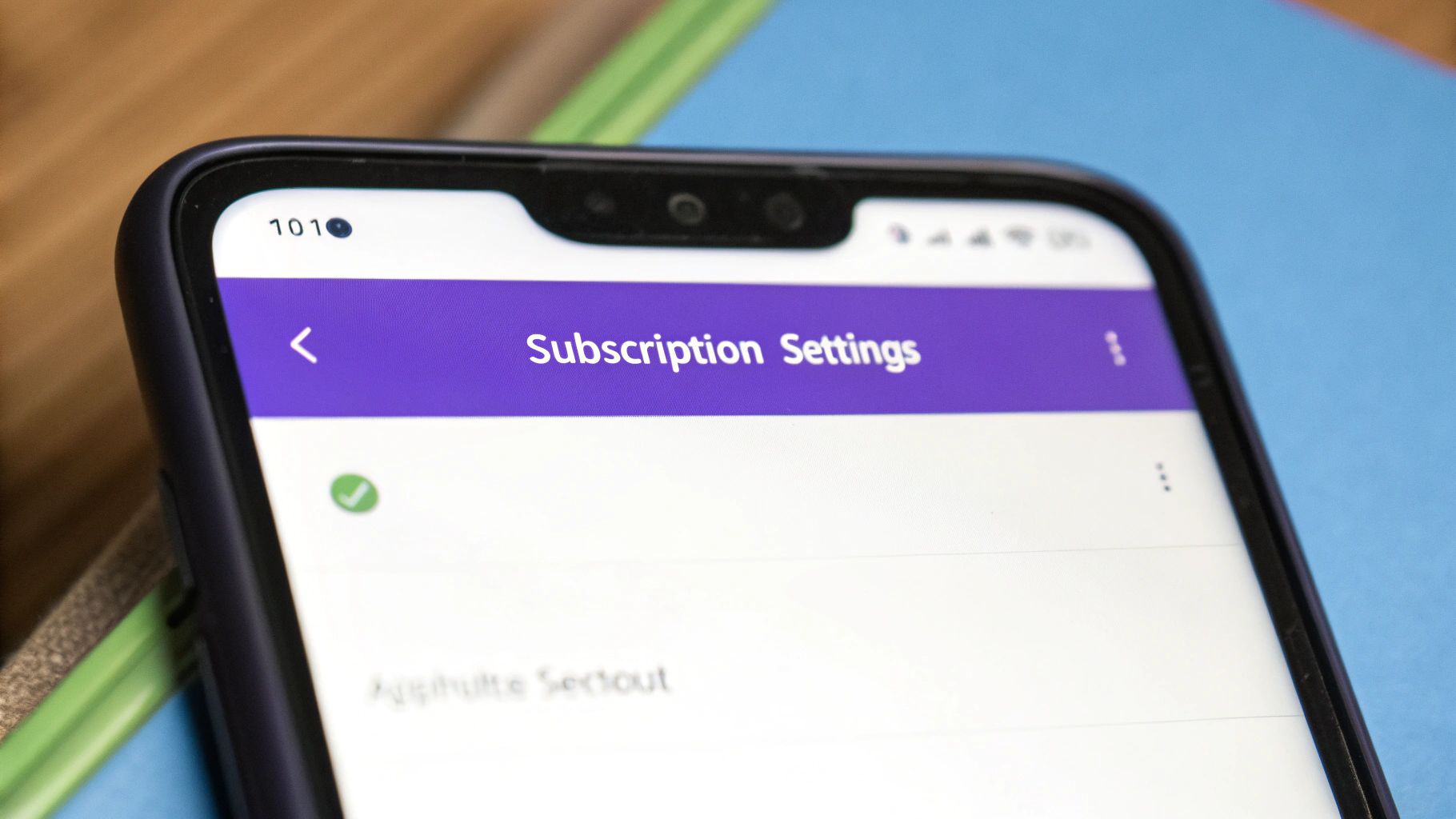 Phone showing how to unsubscribe from CapCut