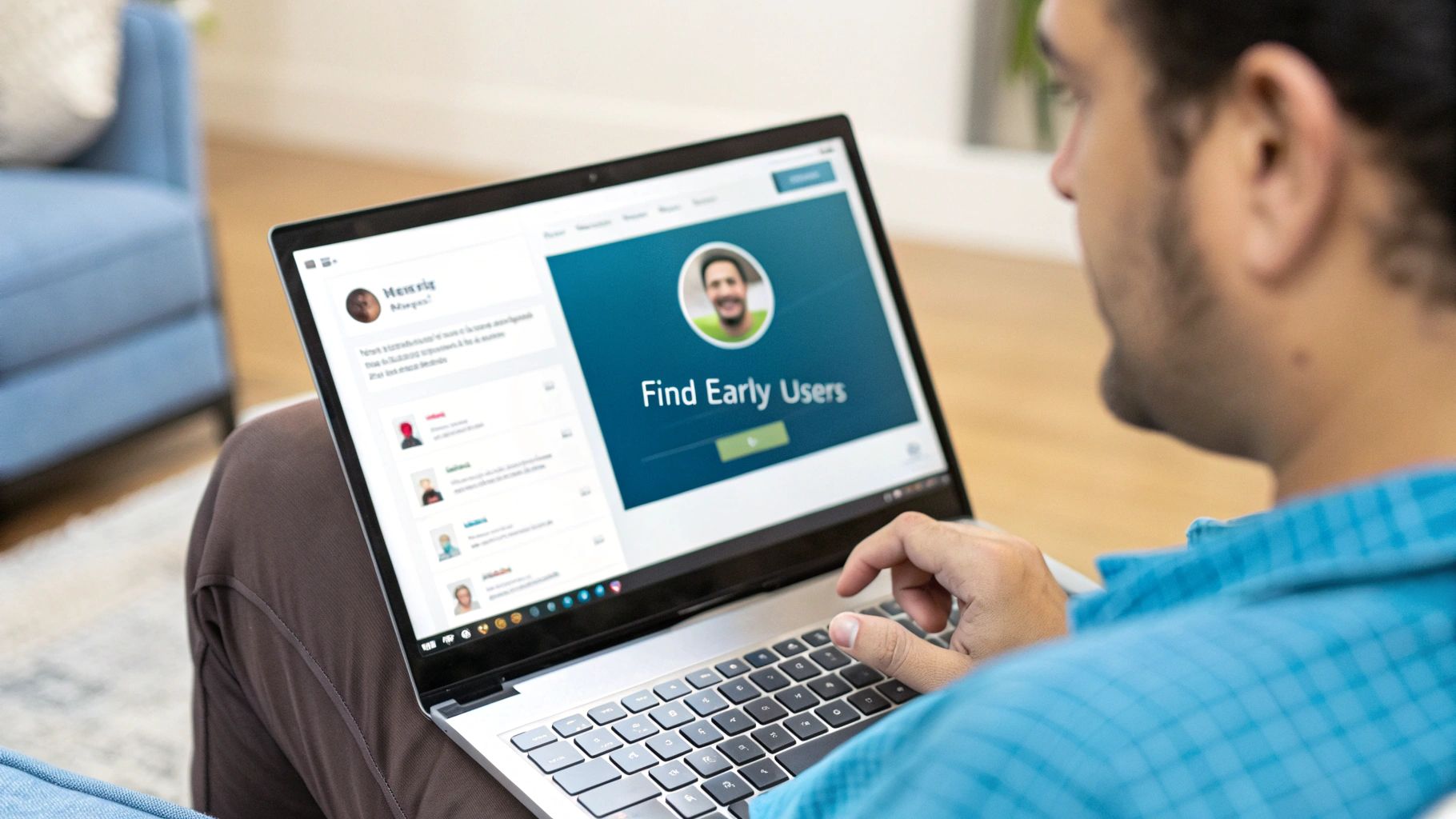 A person conducting a customer interview and taking notes