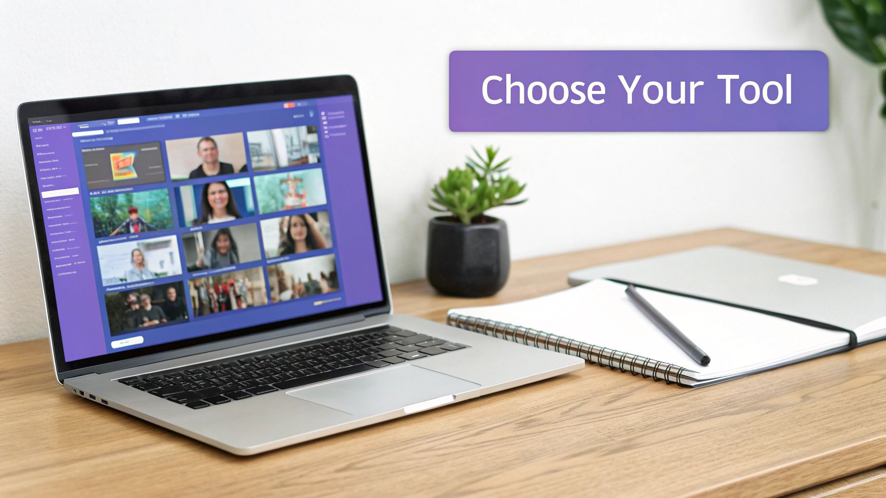 Person interacting with an AI video generation interface on a futuristic screen