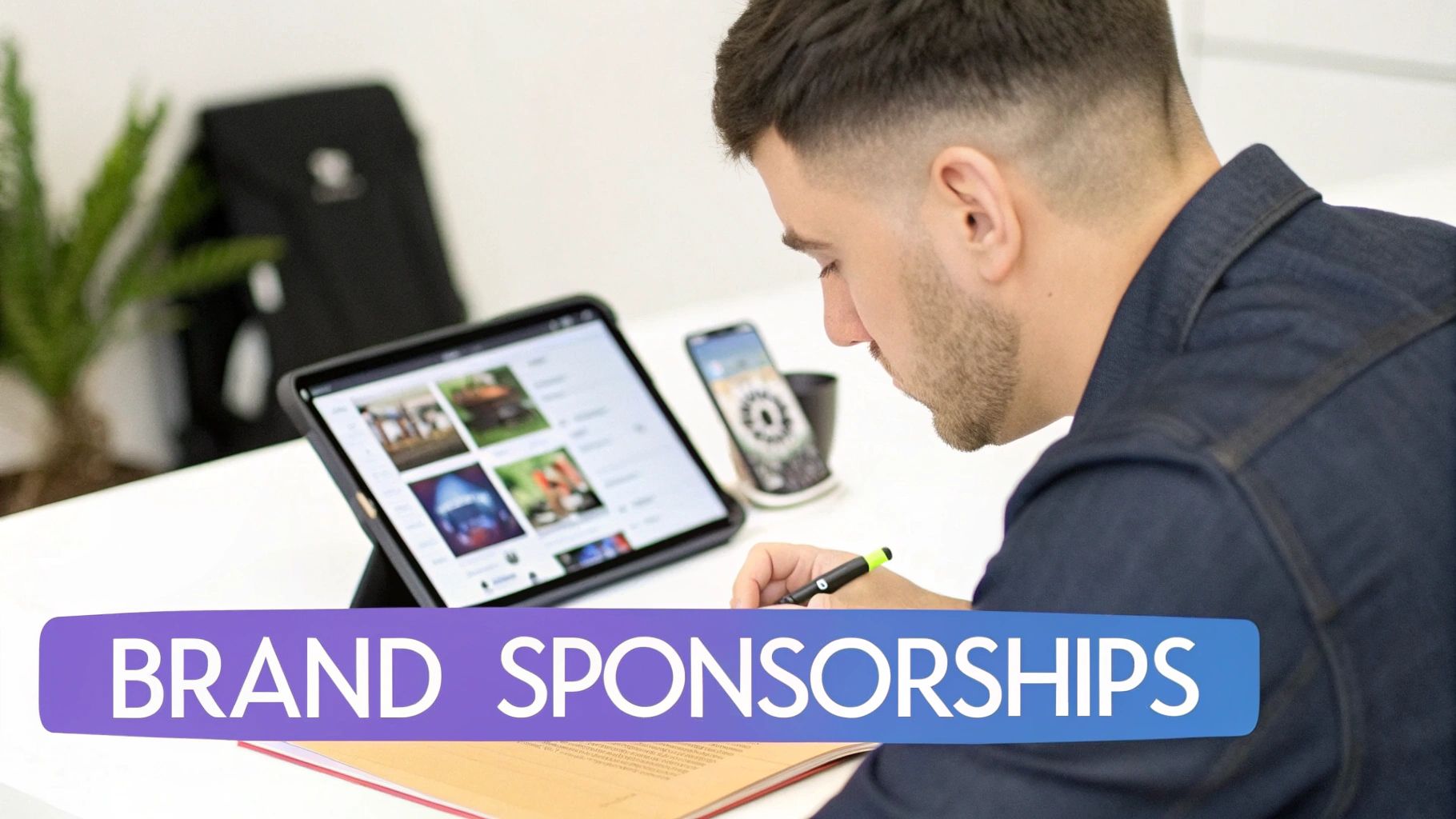 A content creator reviewing a product in a Reel, with an overlay showing an affiliate link in their bio.