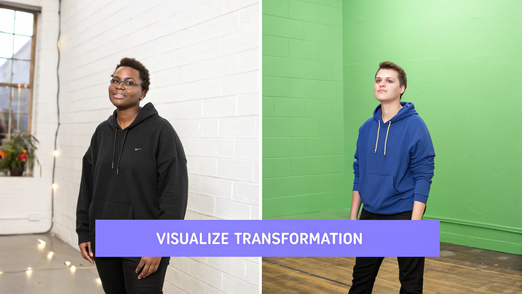 An infographic illustrating the Before-After-Bridge framework. It shows a 'Before' state with a sad face, an 'After' state with a happy face, and a bridge connecting them labeled 'Your Product/Service'.