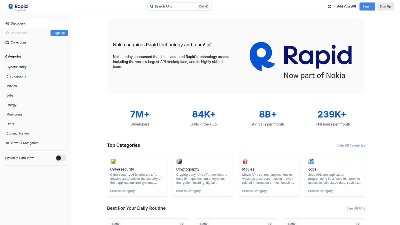 RapidAPI Hub (API Marketplace)