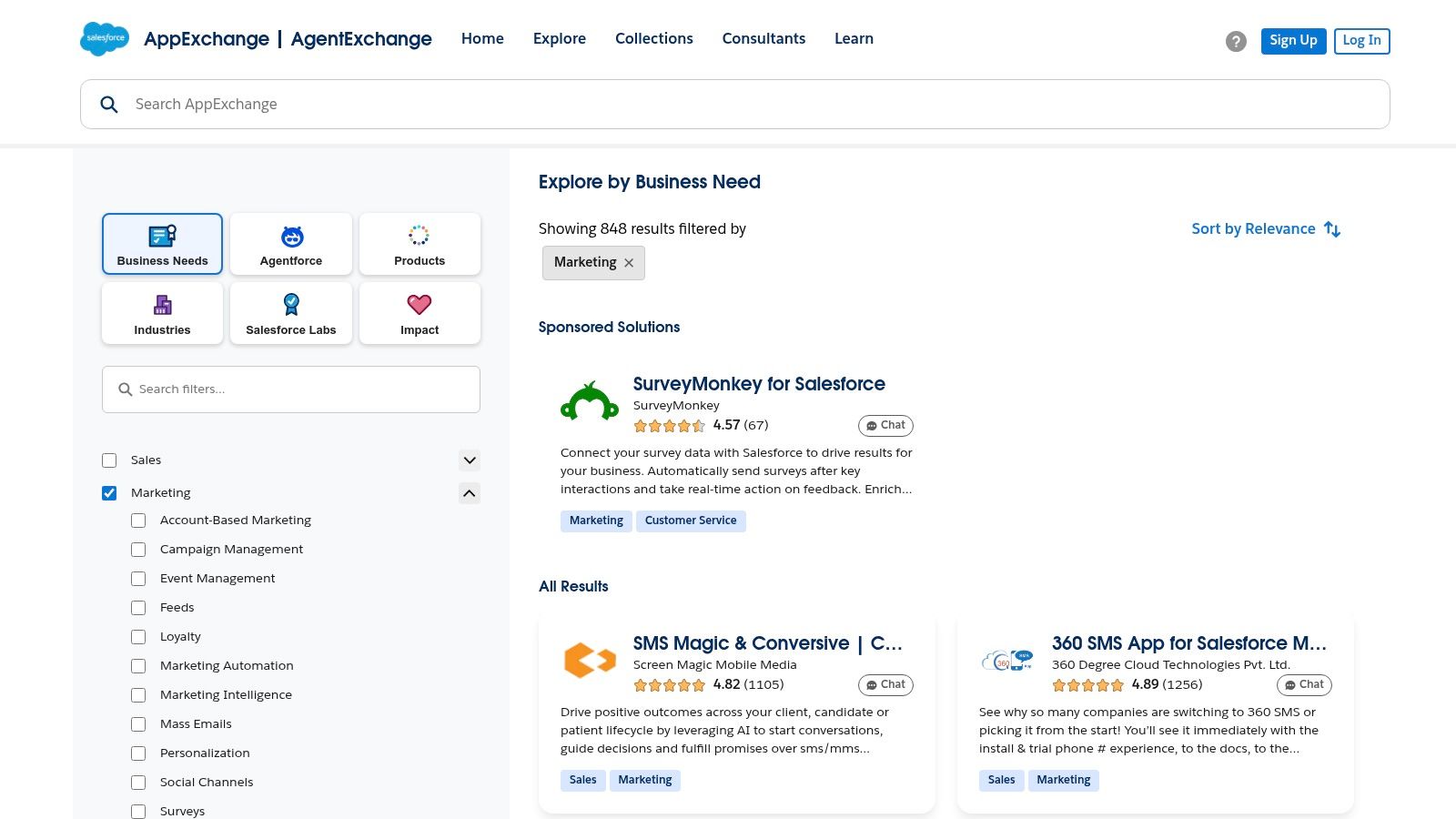 Salesforce AppExchange (Marketing Apps)