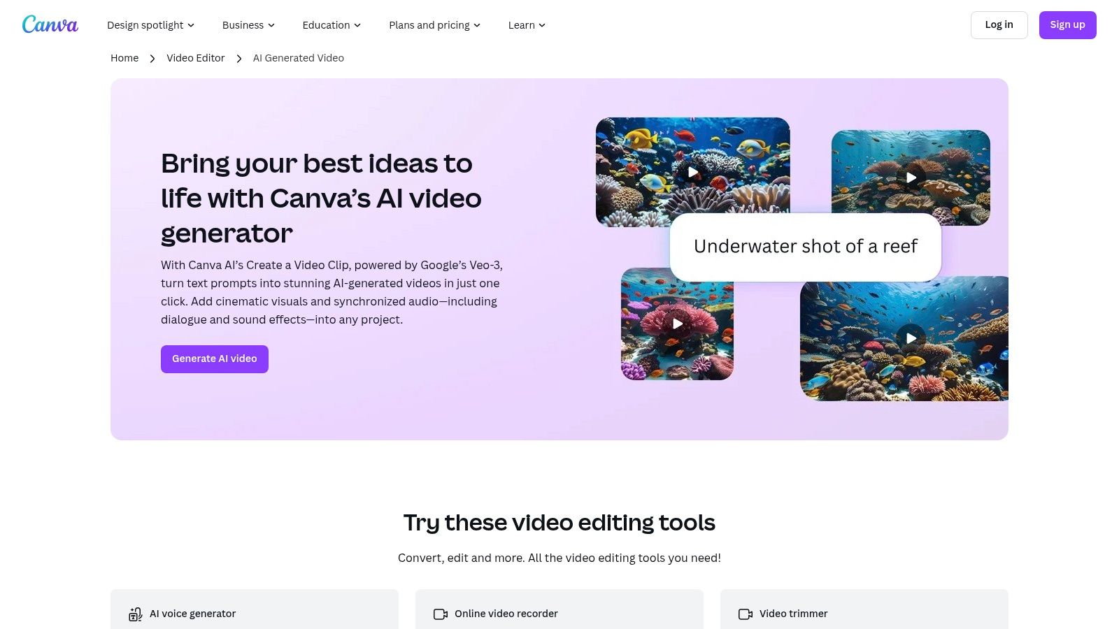Canva's AI Video Generator