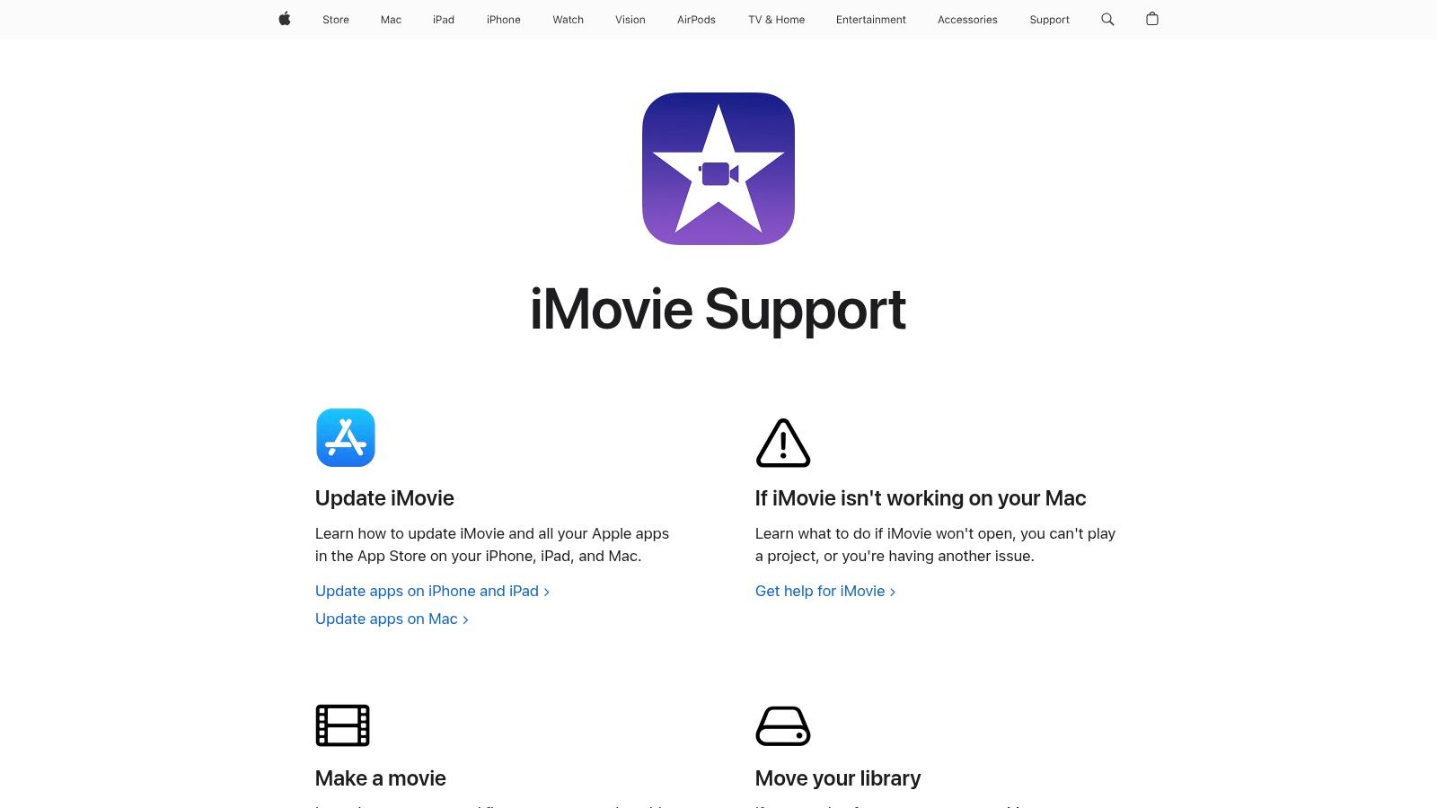 Apple iMovie Official Website