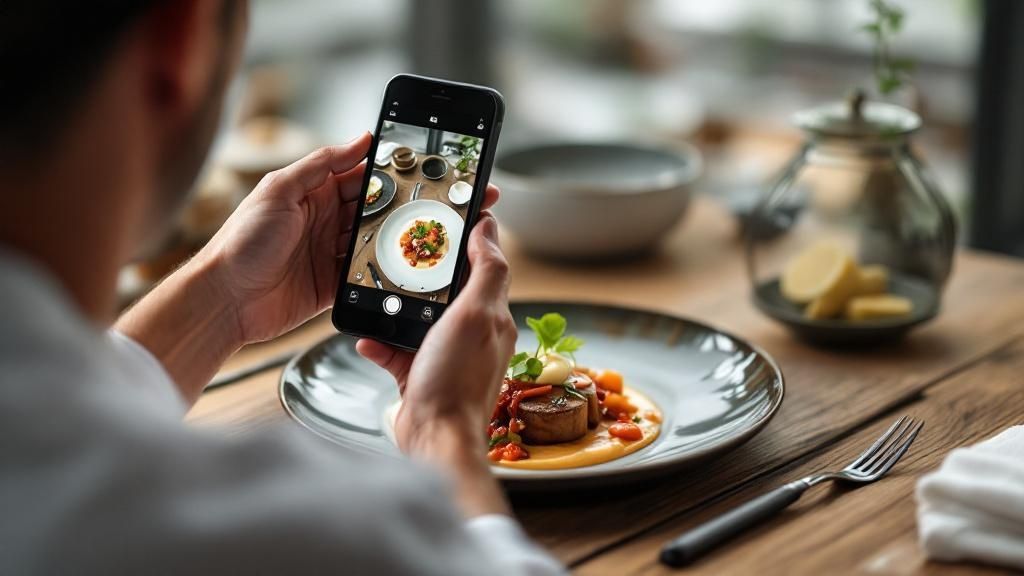A close-up shot of a gourmet burger on a wooden board, looking delicious and ready to eat.