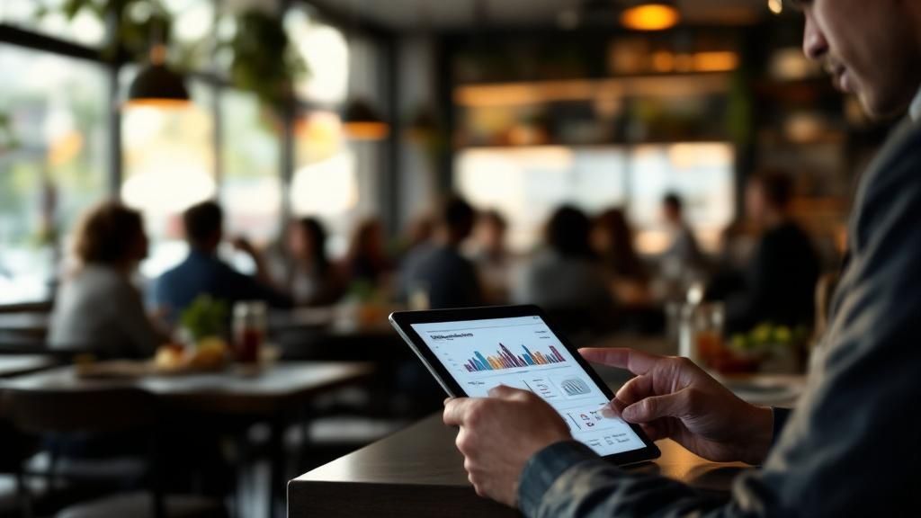 A person typing on a laptop with social media icons floating around it.