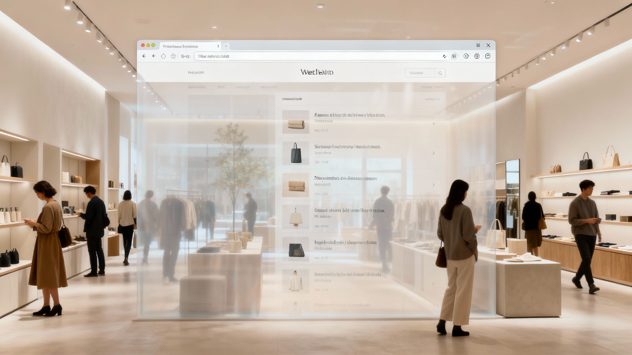 A magnifying glass hovering over a website, symbolizing the analysis and optimisation process.