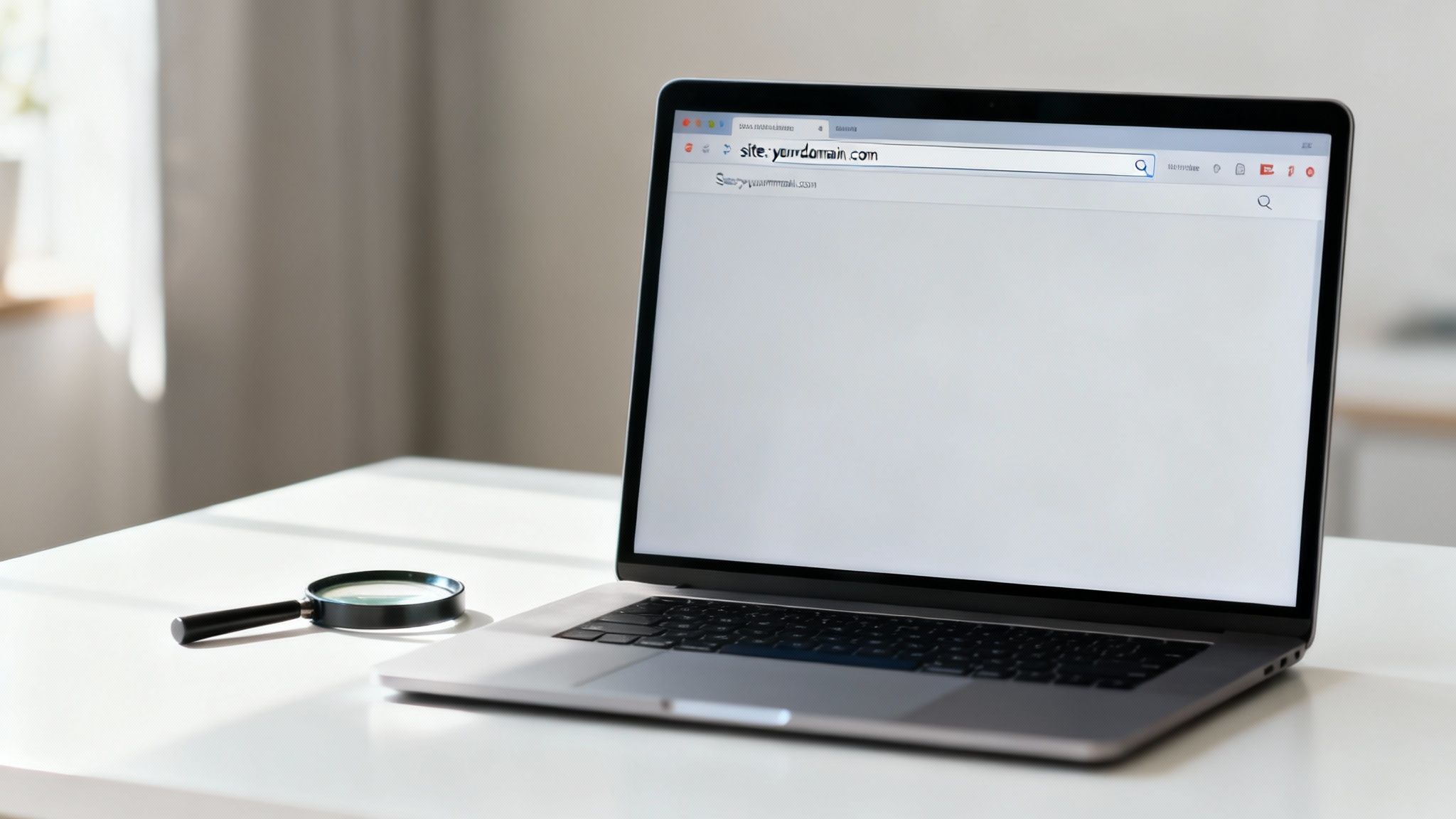 A person optimising their Google Business Profile on a laptop