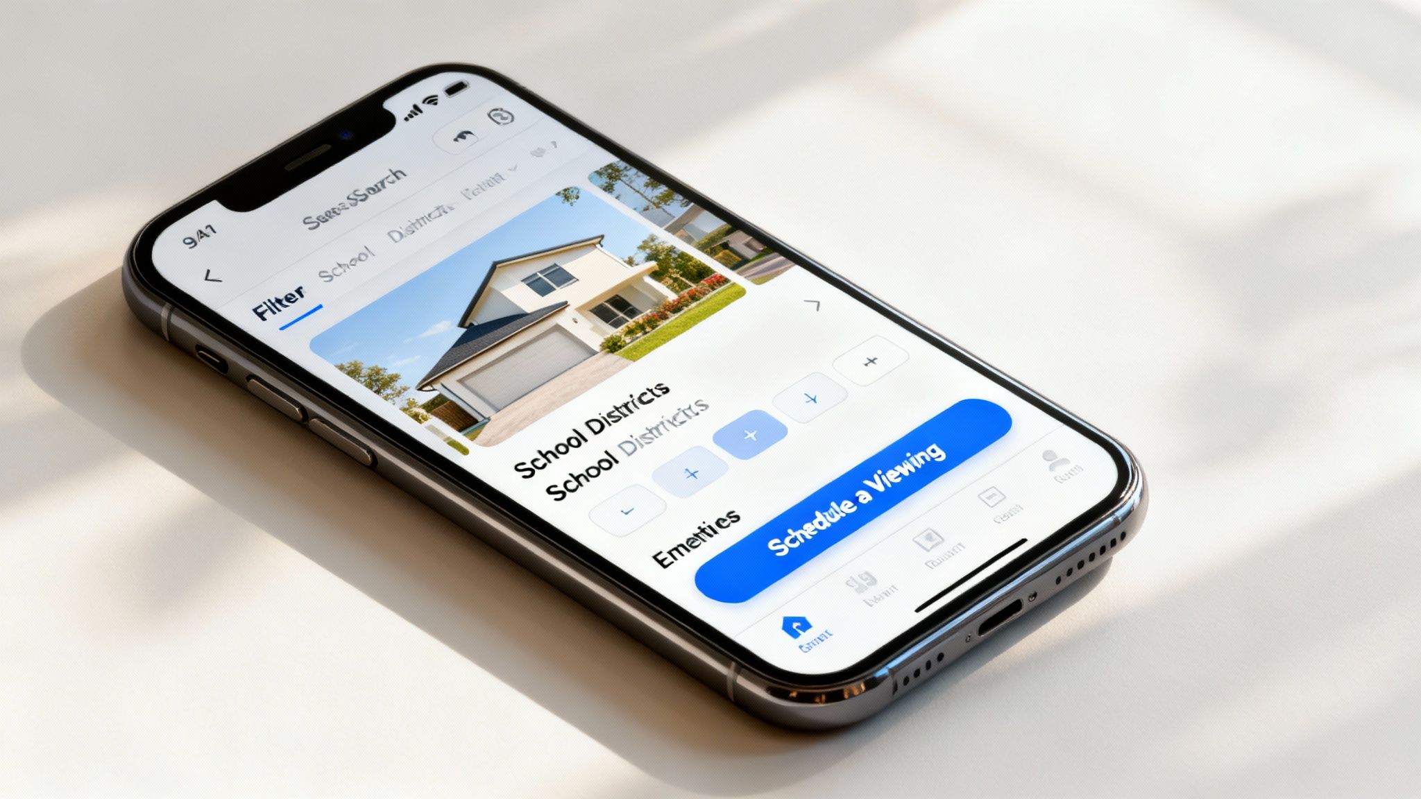 Modern, clean real estate website design shown on a laptop screen, highlighting user-friendly property listings and clear calls-to-action.