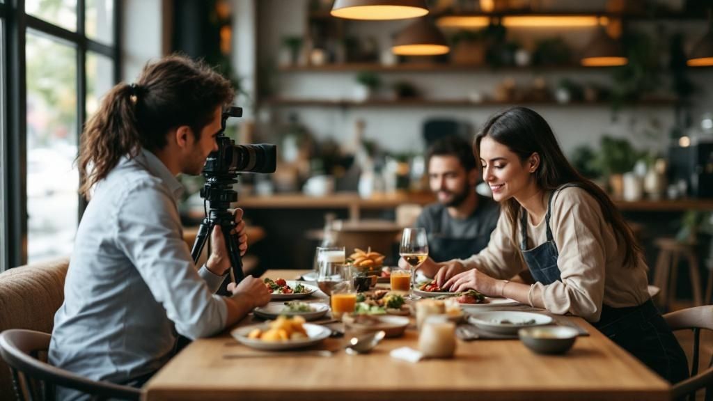 A person looking at a tablet with a question mark symbol above it.
