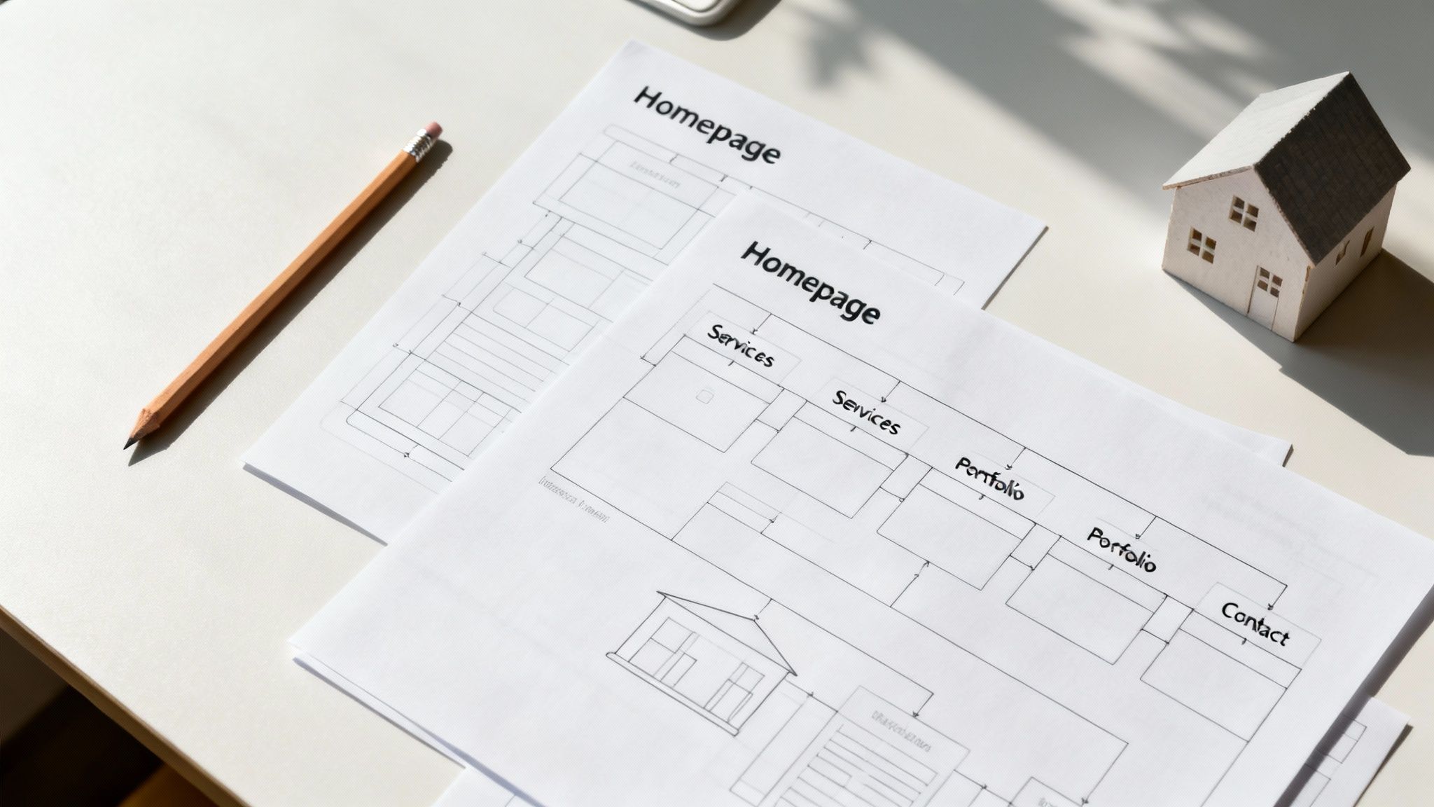 A construction manager and an architect reviewing digital blueprints on a tablet at a sunlit building site.
