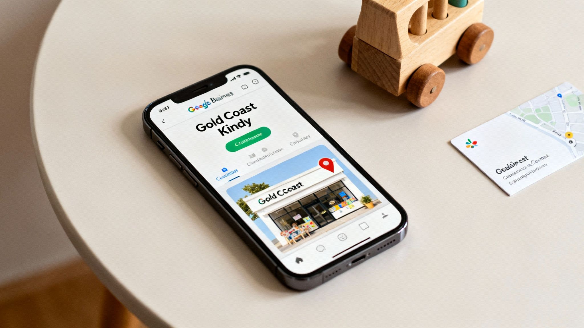 A person optimizing their Google Business Profile on a laptop