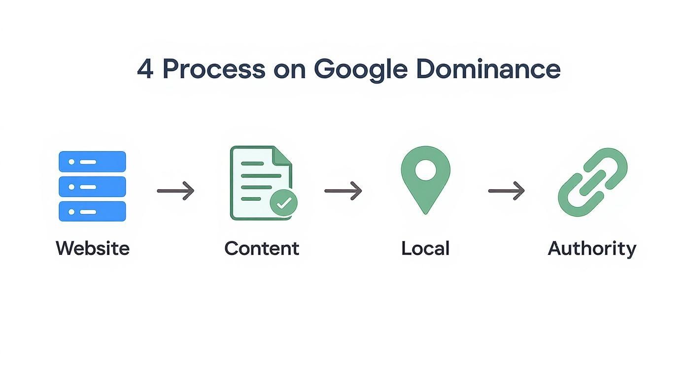 Infographic about how to rank higher on google search