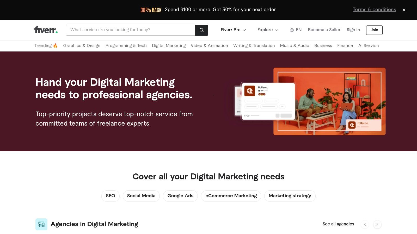 Fiverr (Agencies – Digital Marketing)