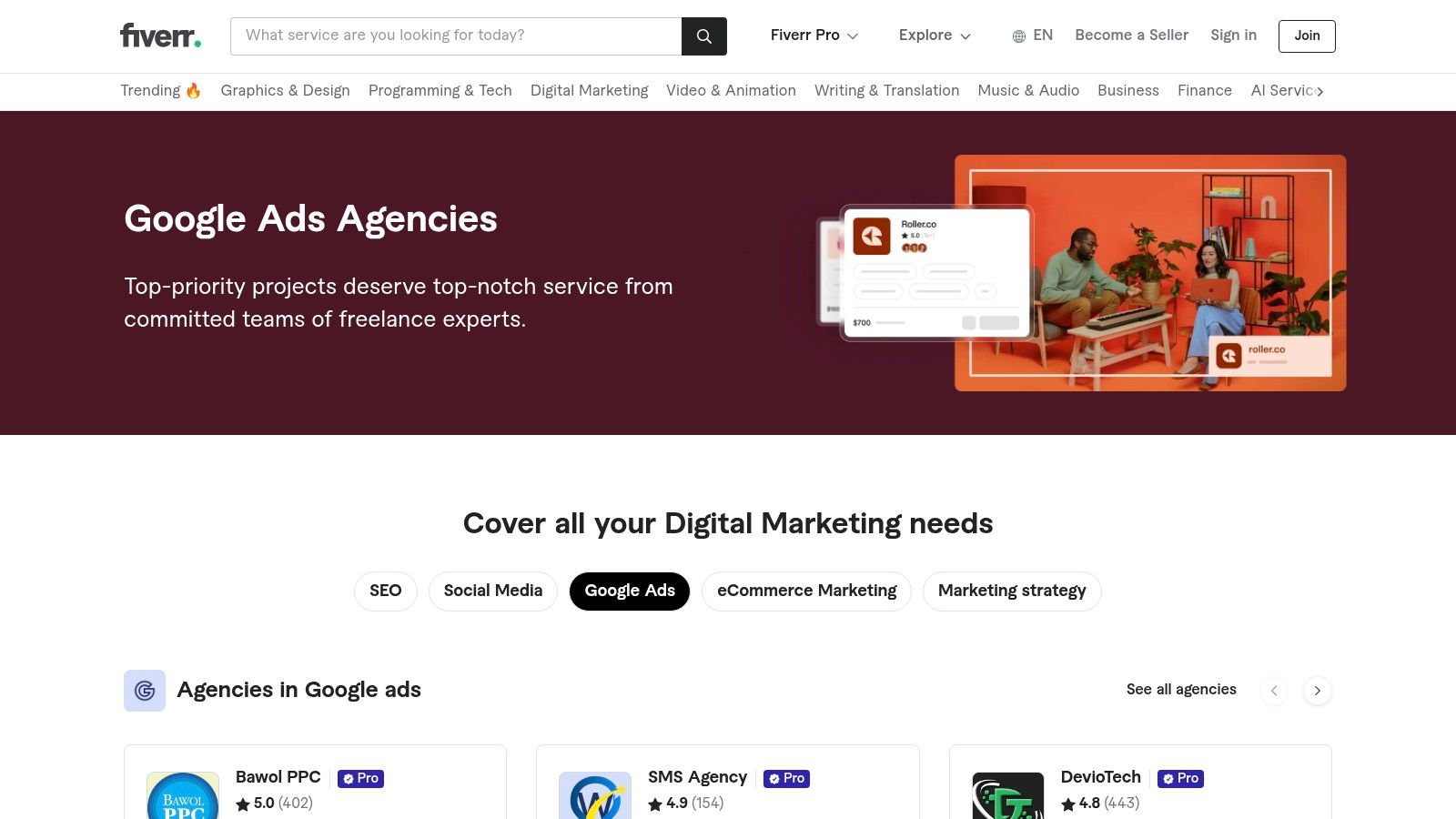 Fiverr Agencies – Google Ads Agencies
