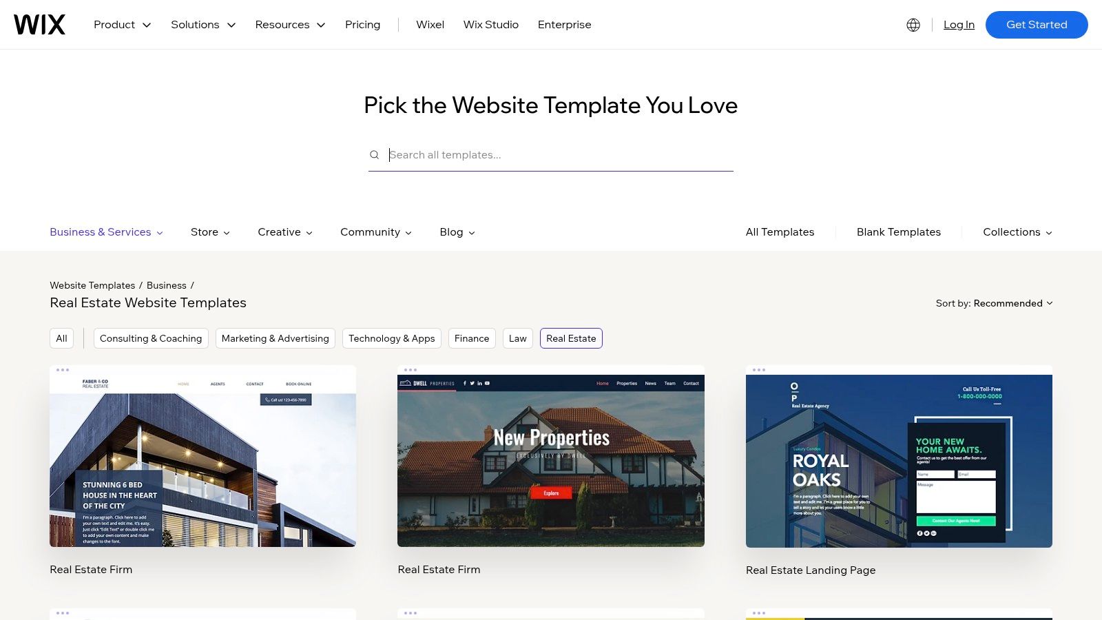 Wix – Real Estate Website Templates