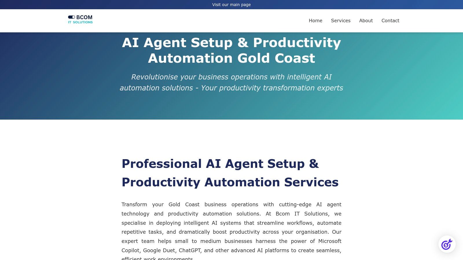 Bcom IT Solutions AI service page